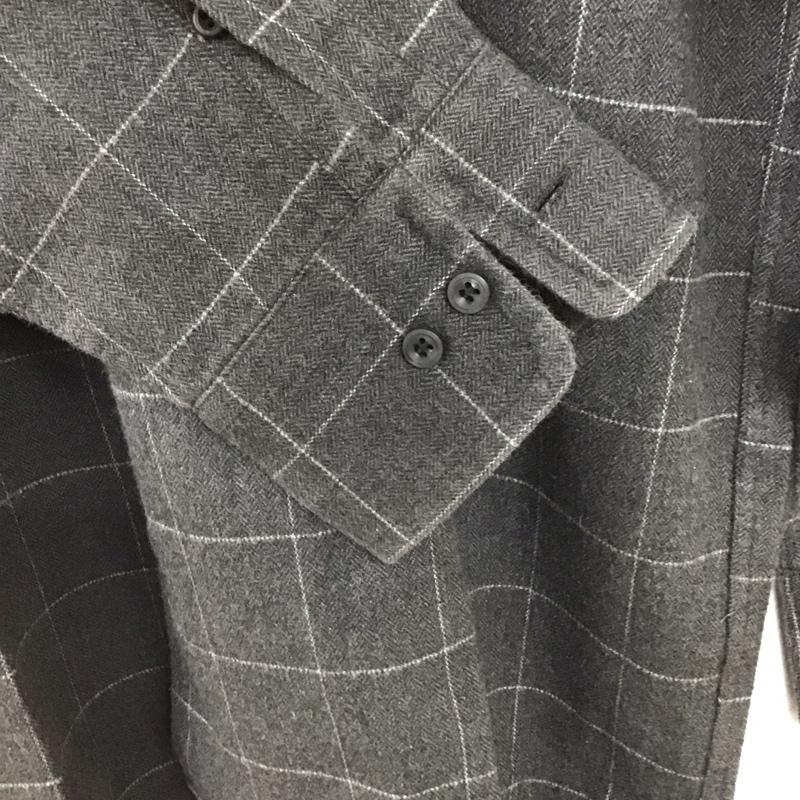 ランバン LANVIN シャツ、ブラウス 長袖 長袖シャツ チェックシャツ カラーシャツ L チェック 灰 / グレー /  メンズ USED 古着 中古 10128650