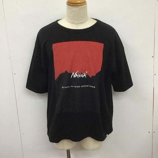 ナンガ NANGA Tシャツ 半袖 半袖カットソー プリントTシャツ クルーネックカットソー FREE プリント 黒 / ブラック /  メンズ USED 古着 中古 10126657