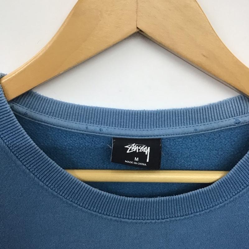 ステューシー STUSSY トレーナー 長袖 長袖トレーナー スウェット クルーネック プルオーバー M ロゴ、文字 青 / ブルー /  メンズ USED 古着 中古 10147753