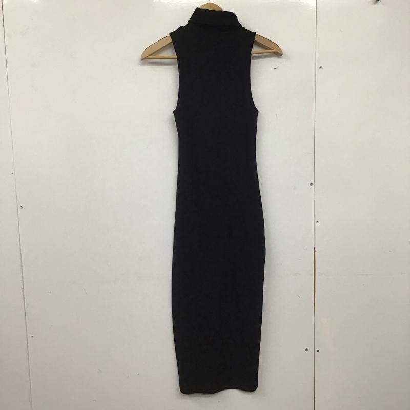ザラ ZARA ワンピース ロングスカート ノースリーブ タートルネック リブ M 無地 黒 / ブラック /  レディース USED 古着 中古 10145966