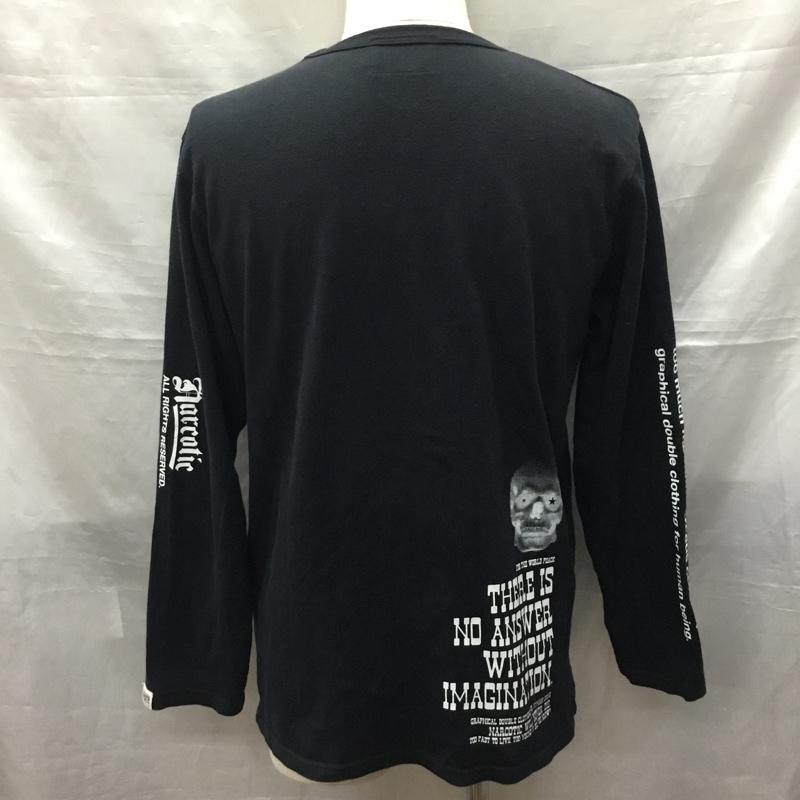 ナーコティック NARCOTIC カットソー 長袖 長袖カットソー クルーネックカットソー ロングスリーブカットソー プリントTシャツ M プリント 黒 / ブラック /  メンズ USED 古着 中古 10122258