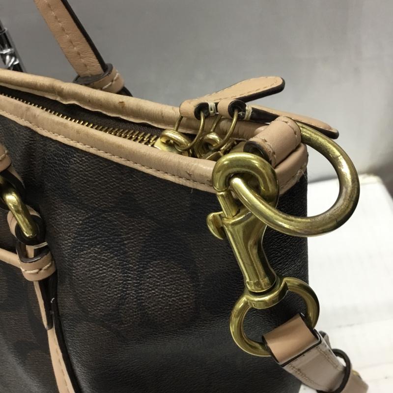 コーチ COACH トートバッグ トートバッグ F26186 ペイトン シグネチャー 2way ショルダー 総柄 ダークブラウン / ダークブラウン /  レディース USED 古着 中古 10115585