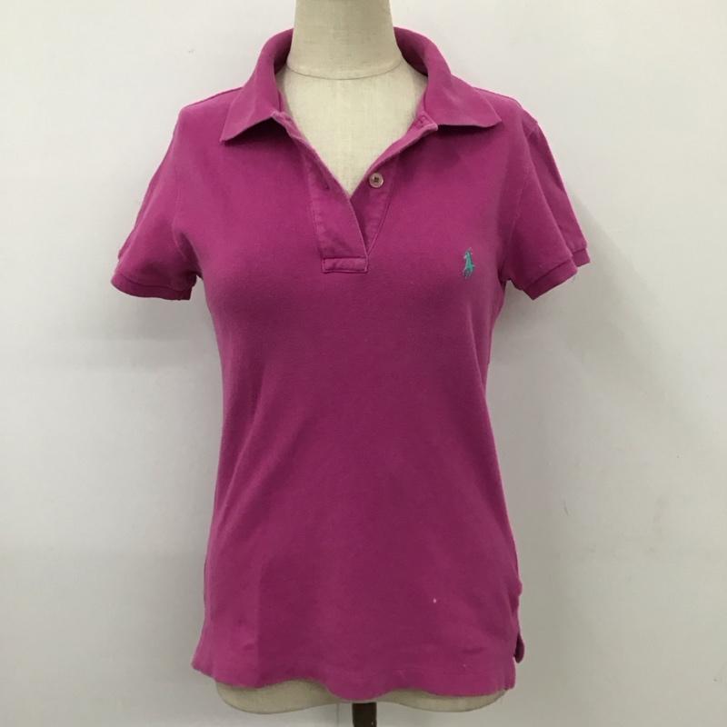 ポロ POLO ポロシャツ 半袖 半袖ポロシャツ カラーシャツ 半袖カットソー M ロゴ、文字 桃 / ピンク /  レディース USED 古着 中古 10116304
