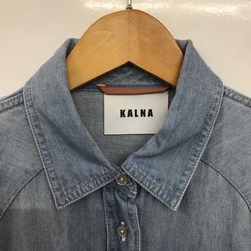 カルナ KALNA シャツ、ブラウス 長袖 1A15002 ルーズシルエットデニムシャツ 0 無地 水色 / ライトブルー /  レディース USED 古着 中古 10143509