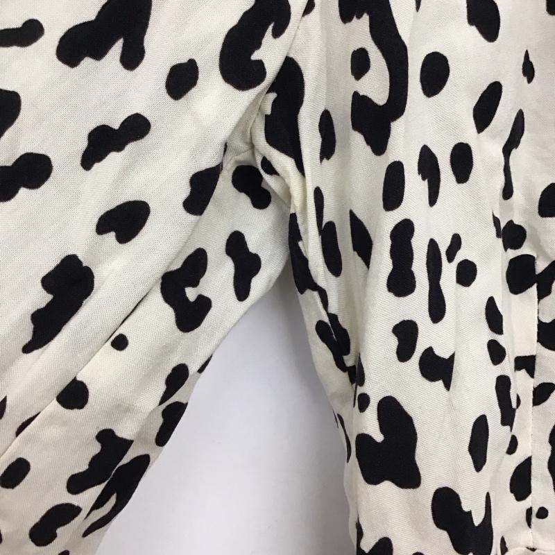 ザラ ZARA シャツ、ブラウス 長袖 M ヒョウ柄・レオパード柄 白 / ホワイト /  レディース USED 古着 中古 10136852