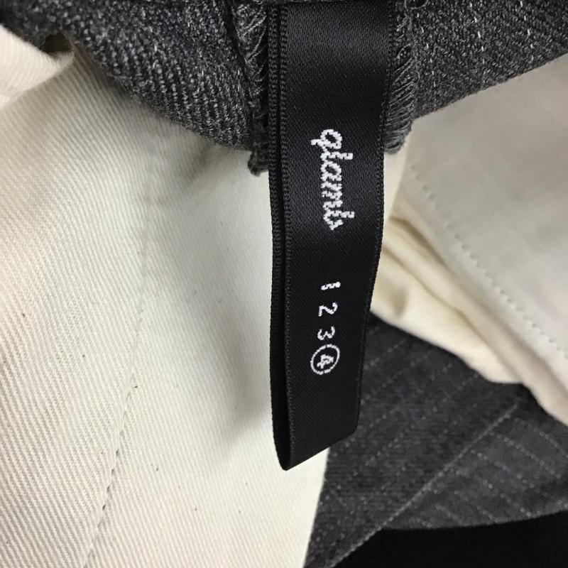 グラム glamb パンツ スラックス 裾リブ 4 ストライプ 黒 / ブラック / X ダークグレー / ダークグレー /  メンズ USED 古着 中古 10109543