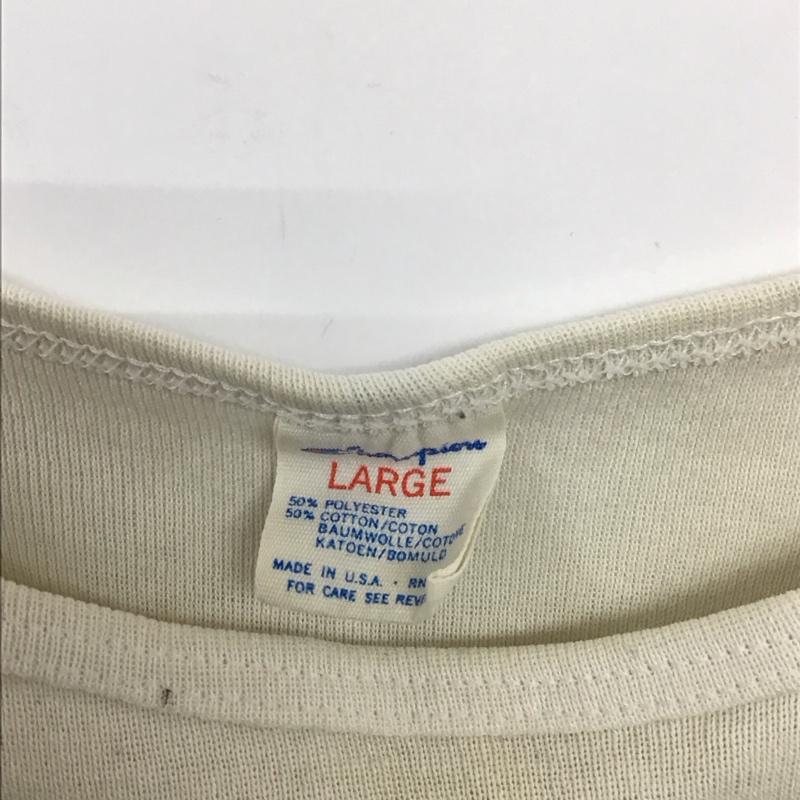 チャンピオン Champion タンクトップ タンクトップ タンクトップ ノースリーブカットソー クルーネック 80s ヴィンテージ 古着 L ロゴ、文字 白 / ホワイト /  メンズ USED 古着 中古 10136239