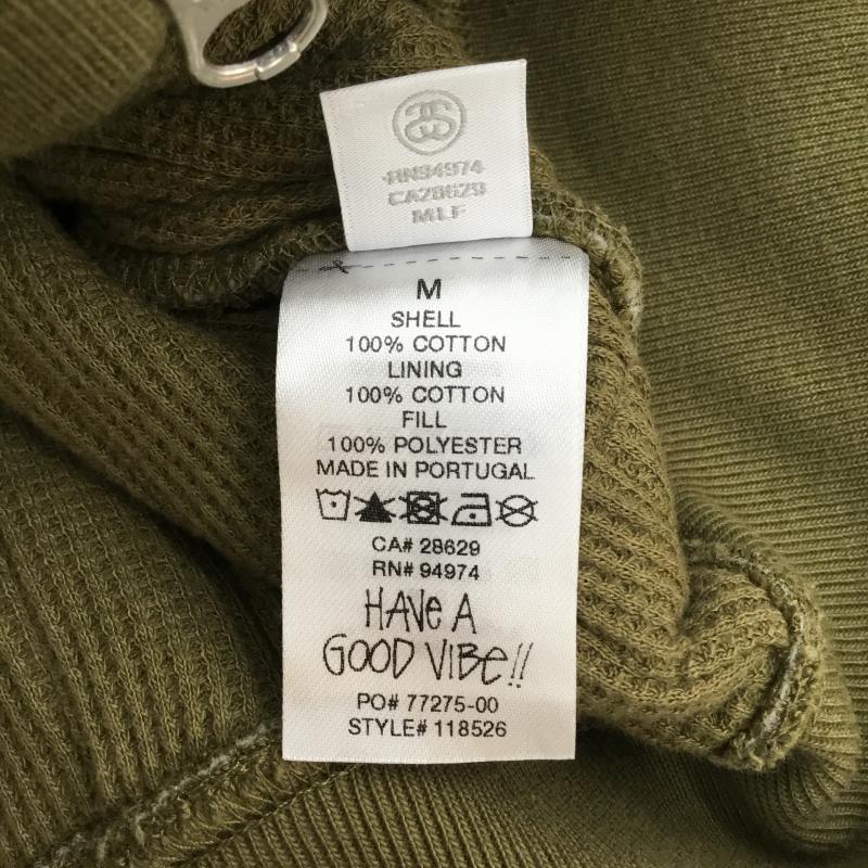 ステューシー STUSSY パーカー 長袖 ジップパーカー　VERTICAL　QUILTED　ZIP　HOODIE M ロゴ、文字 緑 / グリーン /  メンズ USED 古着 中古 10122739