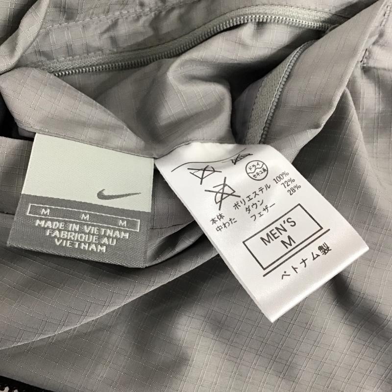 ナイキ NIKE ジャケット、上着 ダウンジャケット ダウンジャケット ジップアップジャケット アウター M ロゴ、文字 銀 / シルバー / X 白 / ホワイト /  メンズ USED 古着 中古 10122006
