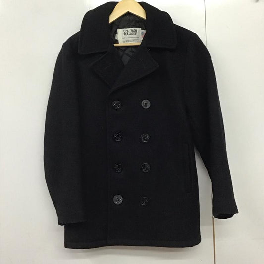 ショット schott コート コート一般 ピーコート アウター ダブル ピーコートショートコート 8 無地 黒 / ブラック /  メンズ USED 古着 中古 10142330