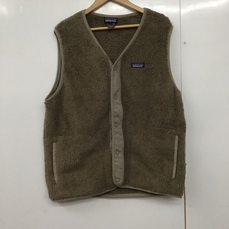 パタゴニア patagonia ベスト ベスト フリースベスト ノースリーブカットソー フロントボタン L ロゴ、文字 ベージュ / ベージュ /  メンズ USED 古着 中古 10142439