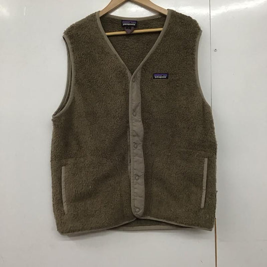 パタゴニア patagonia ベスト ベスト フリースベスト ノースリーブカットソー フロントボタン L ロゴ、文字 ベージュ / ベージュ /  メンズ USED 古着 中古 10142439