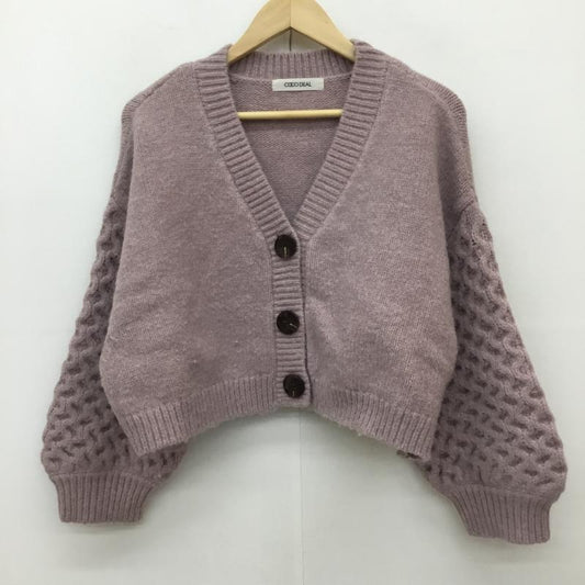 ココ ディール COCO DEAL カーディガン 長袖 2 無地 桃 / ピンク /  レディース USED 古着 中古 10135635