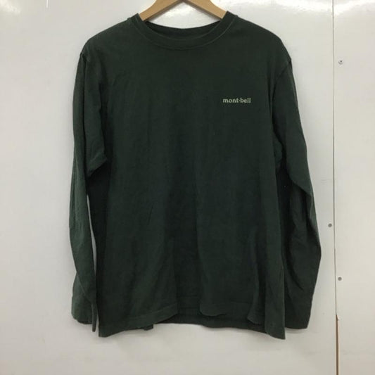 モンベル mont-bell カットソー 長袖 長袖カットソー プリントカットソー クルーネック M ロゴ、文字 カーキ / カーキ /  メンズ USED 古着 中古 10148689