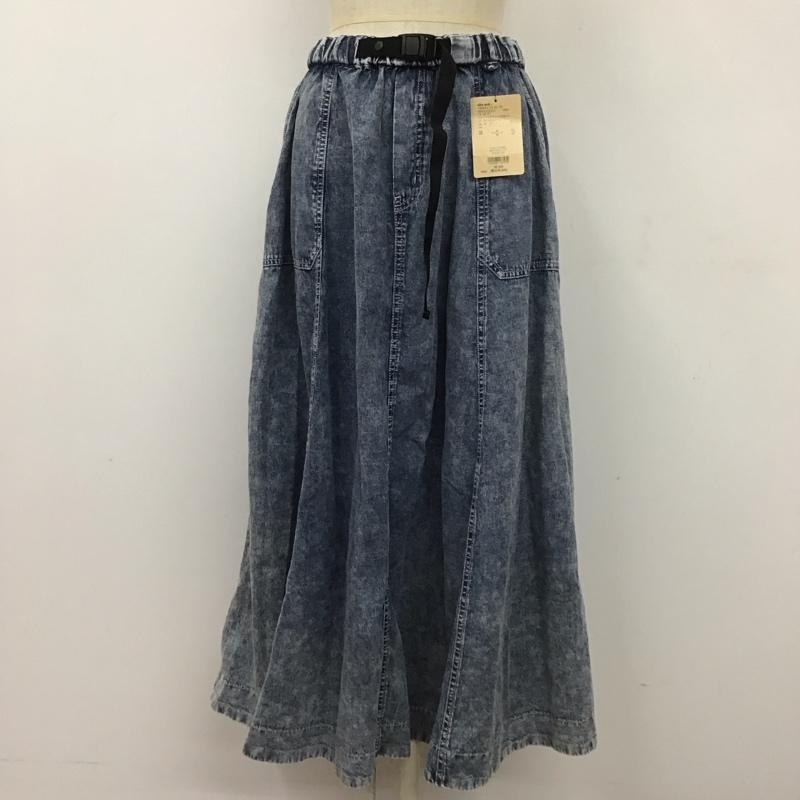 ニコアンド niko and... スカート ロングスカート ロングスカート フレアスカート カジュアルスカート L 無地 インディゴ / インディゴ /  レディース USED 古着 中古 10113071