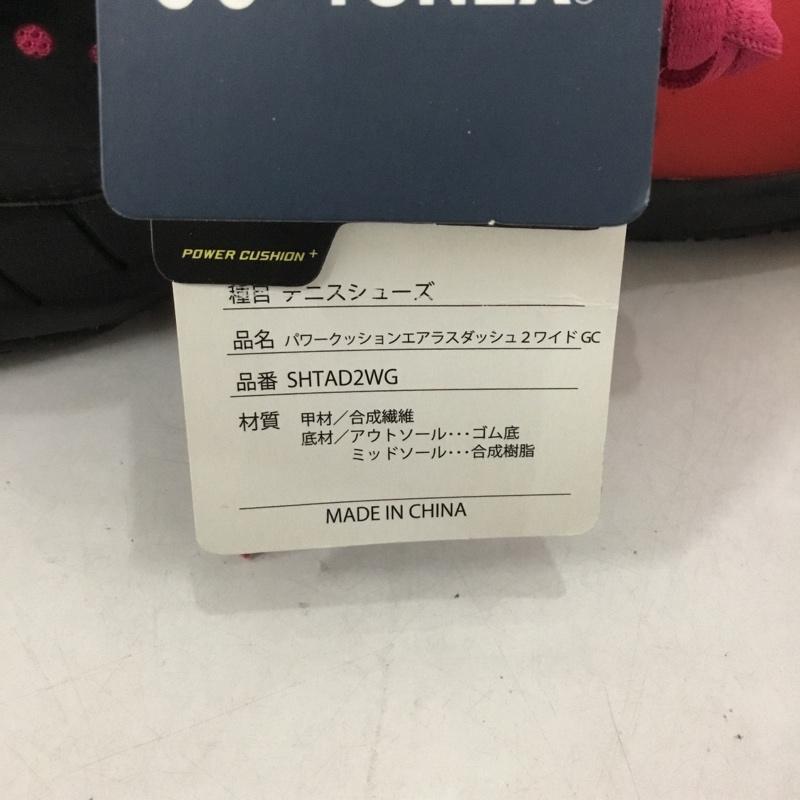 ヨネックス YONEX スニーカー スニーカー SHTAD2WG パワークッション エアラスダッシュ2 ワイドGC テニスシューズ 23.5cm 23.5cm ロゴ、文字 黒 / ブラック / X 赤 / レッド /  レディース USED 古着 中古 10142501
