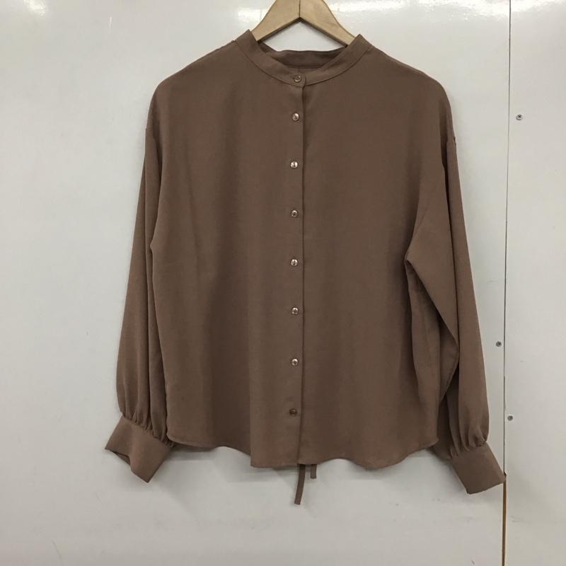 レイカズン Ray Cassin シャツ、ブラウス 長袖 長袖シャツ 無地シャツ ノーカラーシャツ FREE 無地 茶 / ブラウン /  レディース USED 古着 中古 10132652