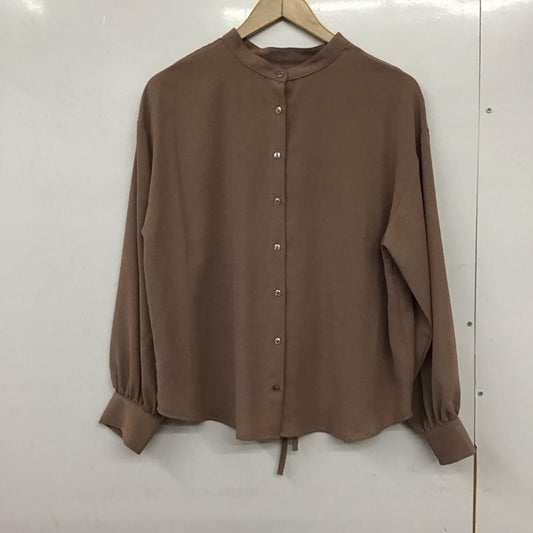レイカズン Ray Cassin シャツ、ブラウス 長袖 長袖シャツ 無地シャツ ノーカラーシャツ FREE 無地 茶 / ブラウン /  レディース USED 古着 中古 10132652