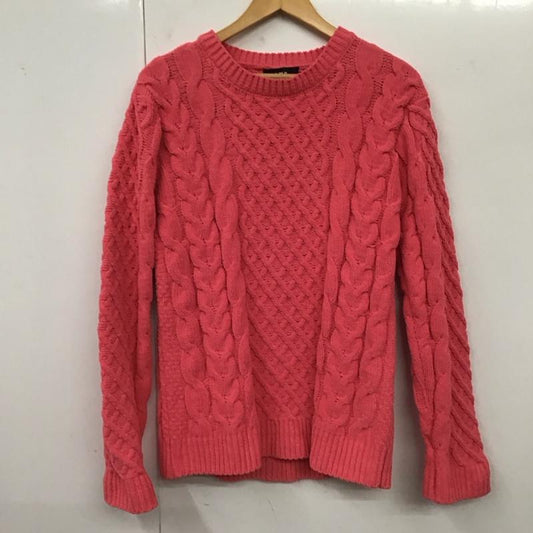 アズールバイマウジー AZUL BY MOUSSY ニット、セーター 長袖 251eab70-089i CHENILLE CABLE PULLOVER L 無地 桃 / ピンク /  メンズ USED 古着 中古 10120174