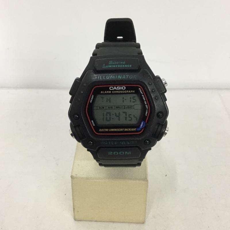 カシオ CASIO 腕時計 デジタル DW-290 チープカシオ ロゴ、文字 黒 / ブラック /  メンズ USED 古着 中古 10145837
