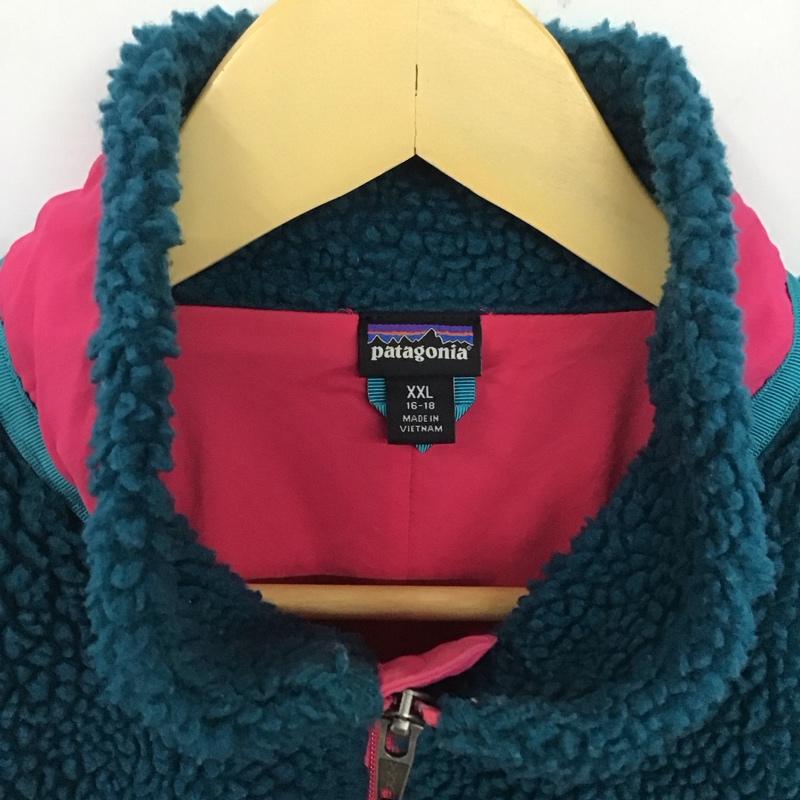 パタゴニア patagonia ジャケット、上着 ジャケット、ブレザー 65621fa16 キッズレトロXジャケット ジップアップフリースジャケット XXL ロゴ、文字 青 / ブルー /  ボーイズ USED 古着 中古 10124737