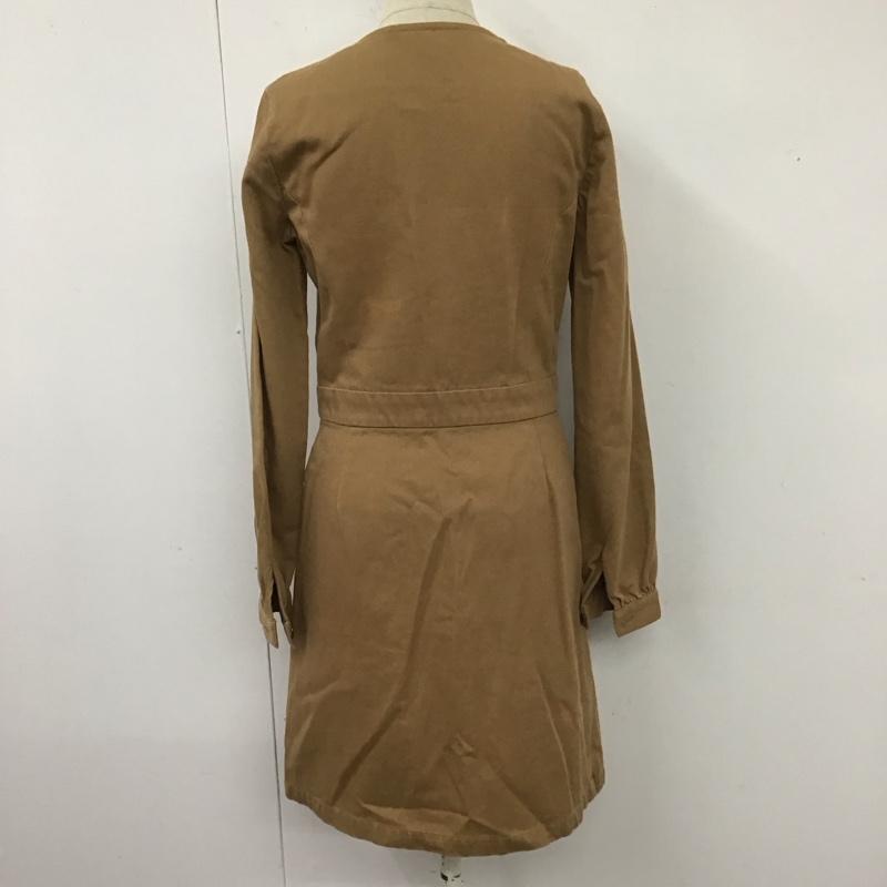 アーペーセー A.P.C. ワンピース ひざ丈スカート ノーカラー 長袖 前開き 34 無地 ベージュ / ベージュ /  レディース USED 古着 中古 10115430
