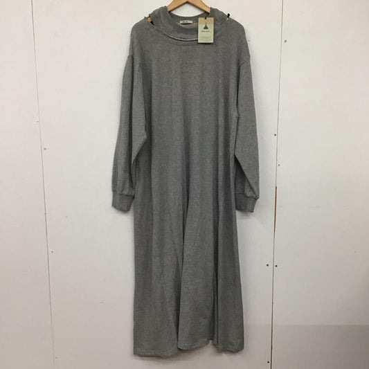 ニコアンド niko and... ワンピース ロングスカート 長袖ロングワンピース クルーネック スウェットワンピース FREE 無地 灰 / グレー /  レディース USED 古着 中古 10138348