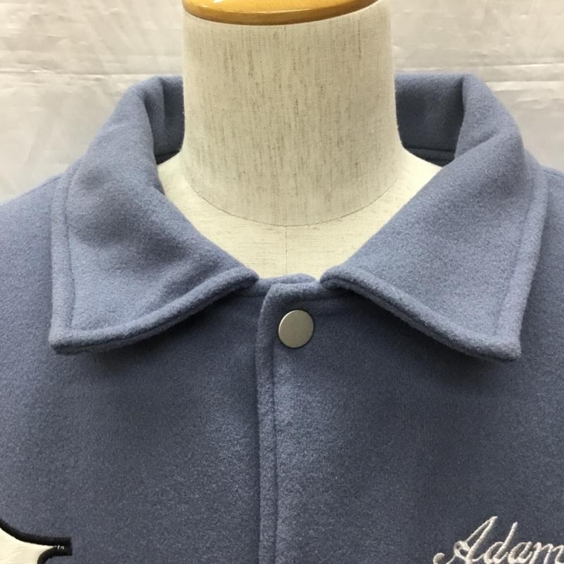 古着 USED ジャケット、上着 ジャケット、ブレザー ADAMFREAK スタジャン アウター 前ボタンジャケット カラージャケット XL ロゴ、文字 水色 / ライトブルー /  メンズ USED 古着 中古 10121101