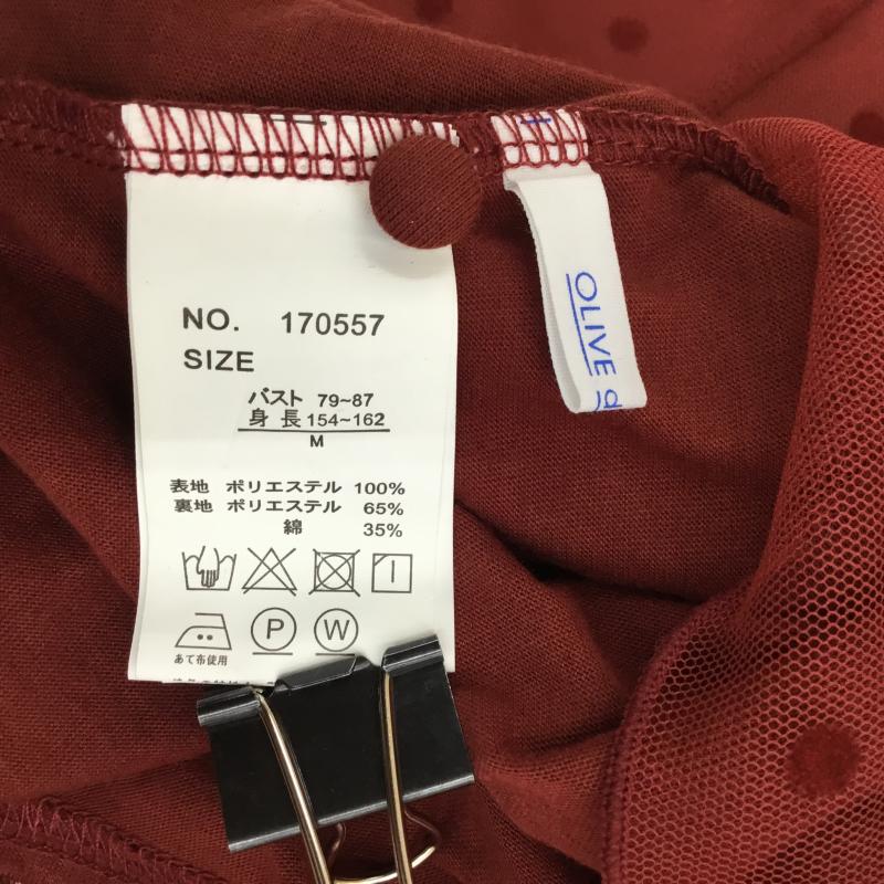 オリーブデオリーブ OLIVE des OLIVE カットソー 長袖 M ドット 赤 / レッド /  レディース USED 古着 中古 10140457