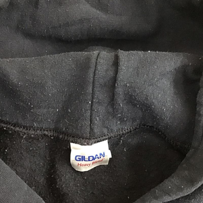 ギルダン GILDAN パーカー 長袖 プルオーバー L プリント 黒 / ブラック /  メンズ USED 古着 中古 10116828