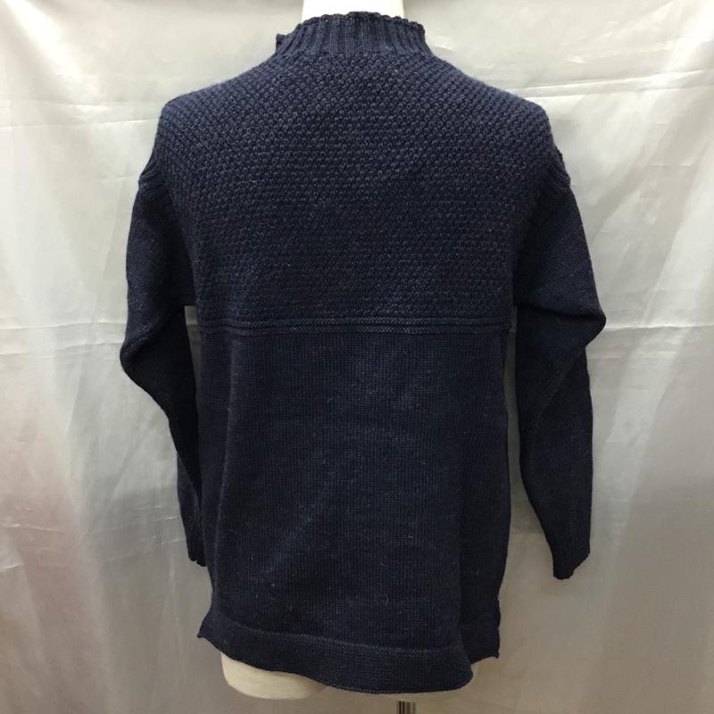 古着 USED ニット、セーター 長袖 長袖ニット 長袖カットソー リブニット セーター ユーロ古着 alderney 38 無地 紺 / ネイビー /  メンズ USED 古着 中古 10111609