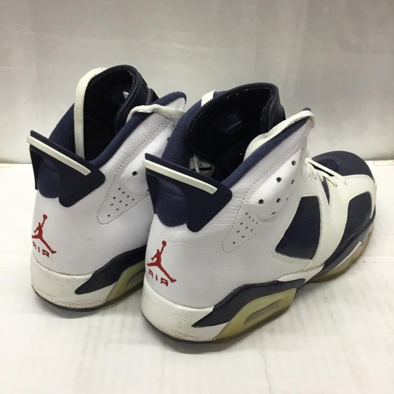 ナイキ NIKE スニーカー スニーカー 384664 130 AIR JORDAN 6 RETRO 28.5cm 箱有 28.5cm ワンポイント 白 / ホワイト / X 紺 / ネイビー /  メンズ USED 古着 中古 10112506