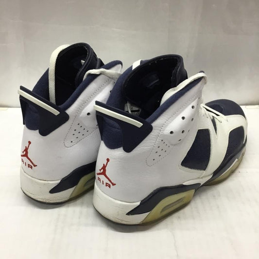 ナイキ NIKE スニーカー スニーカー 384664 130 AIR JORDAN 6 RETRO 28.5cm 箱有 28.5cm ワンポイント 白 / ホワイト / X 紺 / ネイビー /  メンズ USED 古着 中古 10112506