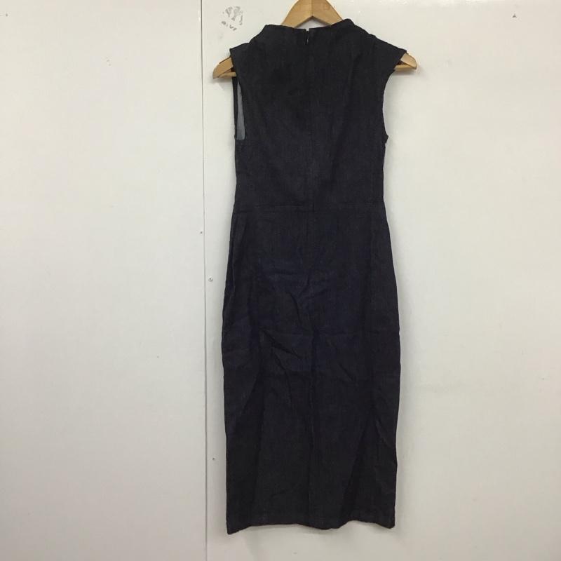ザラベーシック ZARA BASIC ワンピース ロングスカート ノースリーブロングワンピース ジップアップ クルーネック M 無地 インディゴ / インディゴ /  レディース USED 古着 中古 10128935