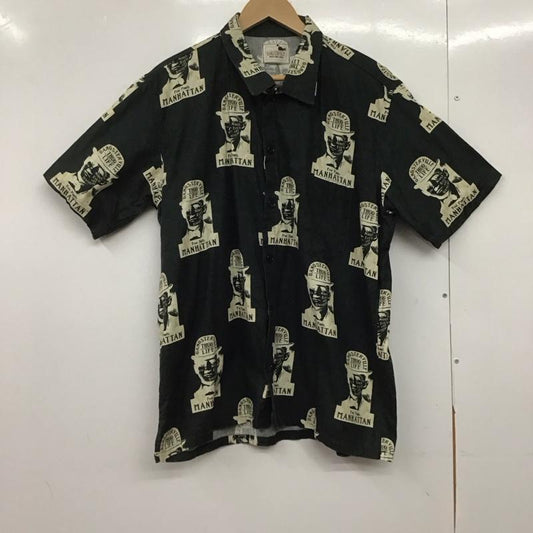 ギャングスタービル GANGSTERVILLE シャツ、ブラウス 半袖 半袖シャツ プリントシャツ ポケットシャツ XL プリント 黒 / ブラック /  メンズ USED 古着 中古 10145265