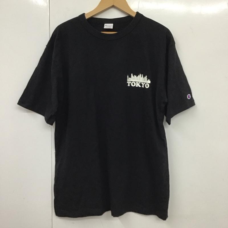 チャンピオン Champion Tシャツ 半袖 C3-U301 ショートスリーブTシャツ TOKYO XL ロゴ、文字 黒 / ブラック /  メンズ USED 古着 中古 10131333