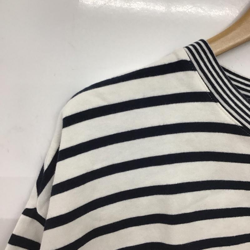 ノーティカ NAUTICA Tシャツ 半袖 半袖カットソー プリントTシャツ クルーネックカットソー L ボーダー柄 白 / ホワイト / X 紺 / ネイビー /  メンズ USED 古着 中古 10148132