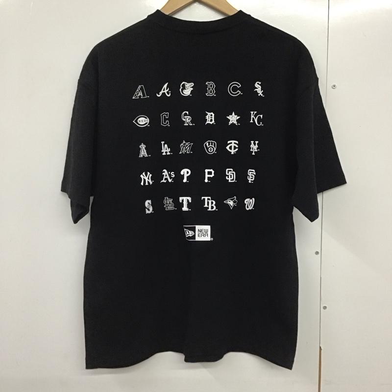 ニューエラ NEW ERA Tシャツ 半袖 半袖カットソー プリントTシャツ クルーネックカットソー L ロゴ、文字 黒 / ブラック /  メンズ USED 古着 中古 10141670