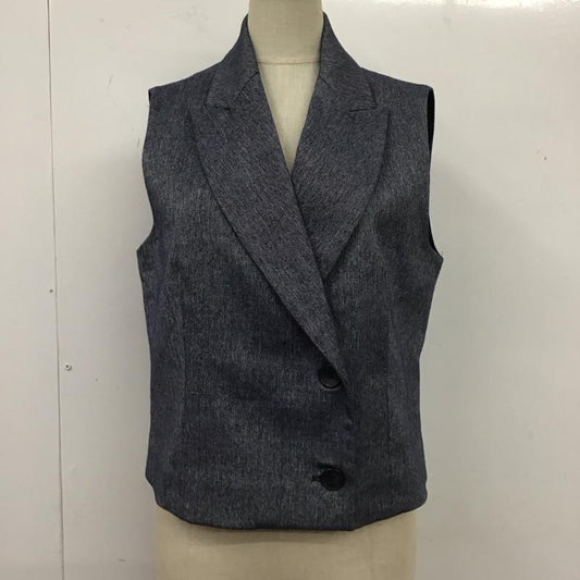 ザラ ZARA ベスト ベスト 2114 847 405 襟付き ヘリンボーン S 無地 紺 / ネイビー /  レディース USED 古着 中古 10116705