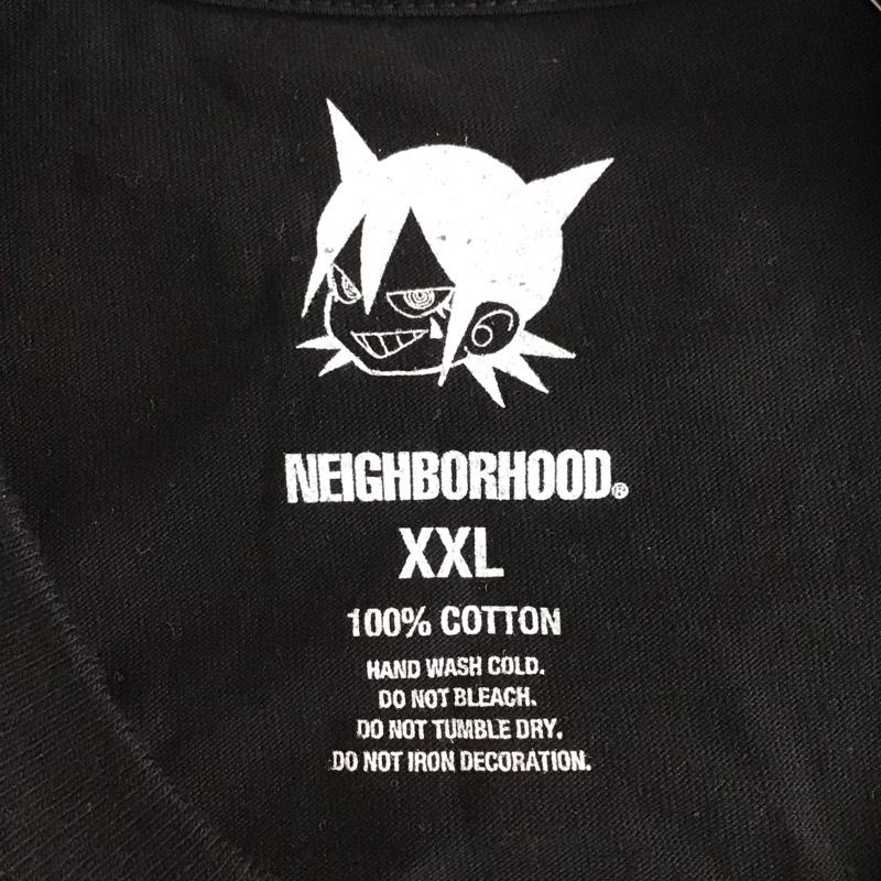 ネイバーフッド NEIGHBORHOOD Tシャツ 半袖 半袖カットソー プリントTシャツ クルーネックカットソー juninagawa XXL ロゴ、文字 黒 / ブラック /  メンズ USED 古着 中古 10116378