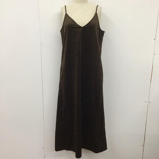 カスタネ Kastane ワンピース ロングスカート 19aw-in-51 ポンチキャミワンピース ノースリーブロングワンピース FREE チェック 茶 / ブラウン /  レディース USED 古着 中古 10107378