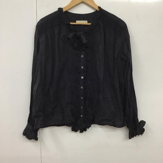 ピンクハウス PINK HOUSE シャツ、ブラウス 長袖 P0114FB17 タックリボンブラウス 無地 黒 / ブラック /  レディース USED 古着 中古 10131783