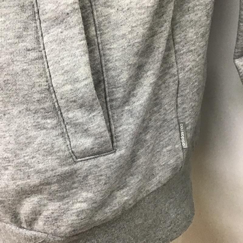 アディダスネオレーベル adidas NEO Label パーカー 長袖 ジップアップ スウェット L ロゴ、文字 灰 / グレー /  メンズ USED 古着 中古 10123286