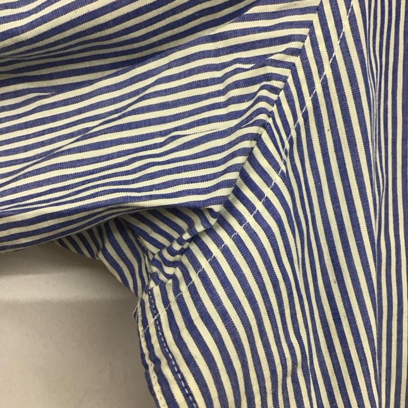 パパス PAPAS シャツ、ブラウス 長袖 長袖シャツ ストライプシャツ カラーシャツ L ストライプ 白 / ホワイト / X 青 / ブルー /  メンズ USED 古着 中古 10141024