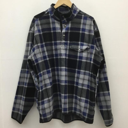 チャップス CHAPS トレーナー 長袖 フリースボタンナッププルオーバー チェック 青 / ブルー / X 黒 / ブラック / X 灰 / グレー / X 赤 / レッド /  メンズ USED 古着 中古 10118508