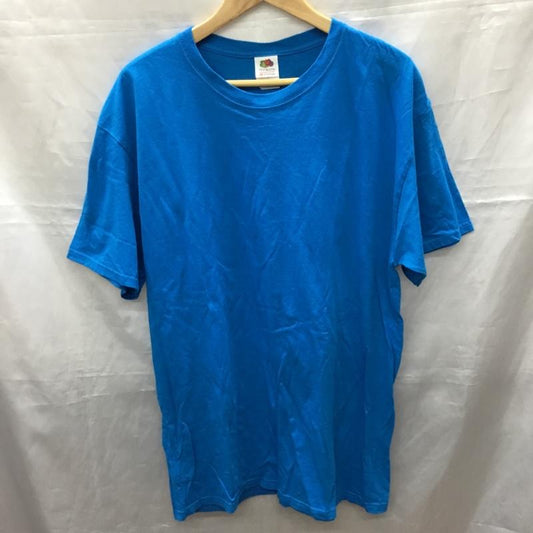 フルーツオブザルーム FRUIT OF THE LOOM Tシャツ 半袖 クルーネック L 無地 青 / ブルー /  メンズ USED 古着 中古 10117769