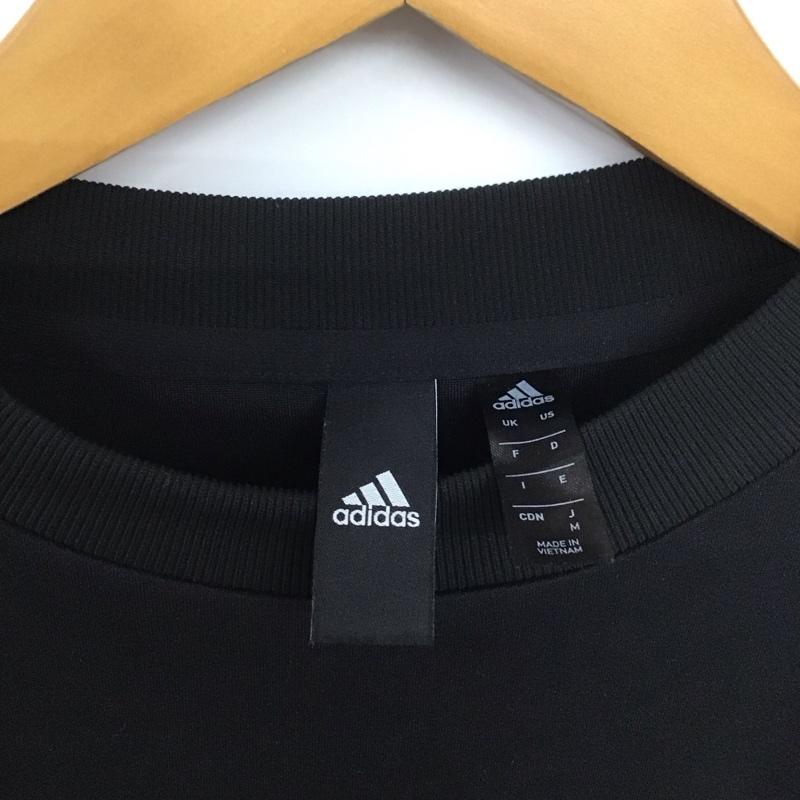 アディダス adidas トレーナー 長袖 ej8712 長袖スウェット クルーネック スポーツウェア M ロゴ、文字 黒 / ブラック /  メンズ USED 古着 中古 10139877