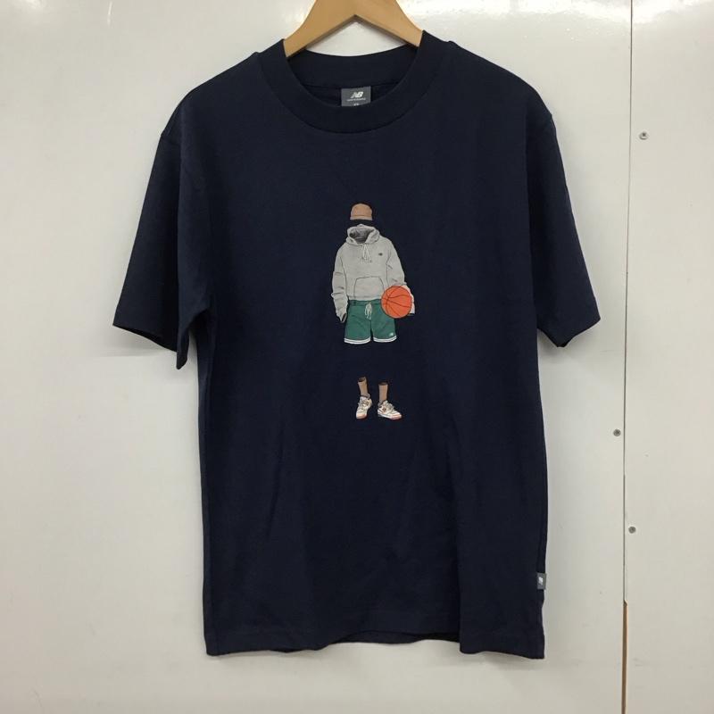 ニューバランス New Balance Tシャツ 半袖 半袖カットソー プリントTシャツ クルーネックカットソー XS プリント 紺 / ネイビー /  メンズ USED 古着 中古 10132292