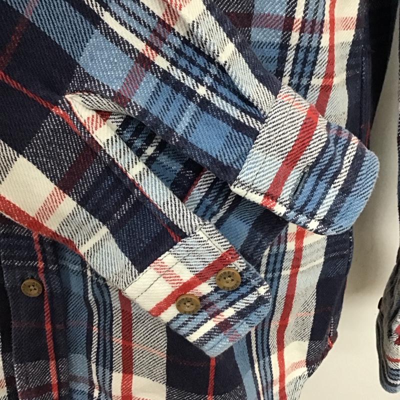 アヴィレックス AVIREX シャツ、ブラウス 長袖 6155164 ネルシャツ XL チェック 白 / ホワイト / X 青 / ブルー / X 紺 / ネイビー / X 赤 / レッド /  メンズ USED 古着 中古 10115603