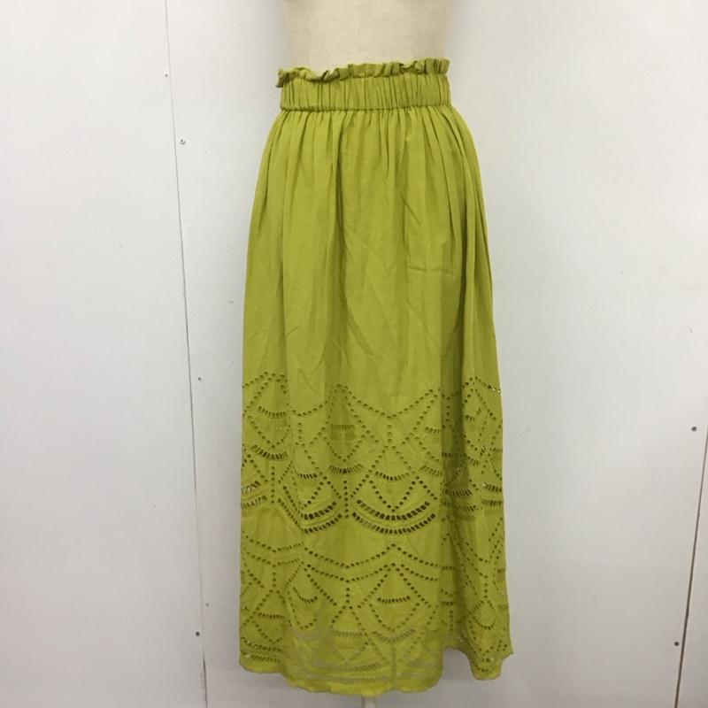 アズールバイマウジー AZUL BY MOUSSY スカート ロングスカート 250CSM31-409D COTTON LACE FLARE MAXI SK タグ付き M 刺繍 薄緑 / ライトグリーン /  レディース USED 古着 中古 10119378